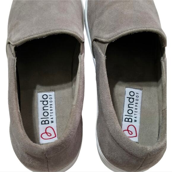 BLONDO Waterproof Beige Suede Slip On Grey Sneakers Women's Size 9 - Picture 3 of 10